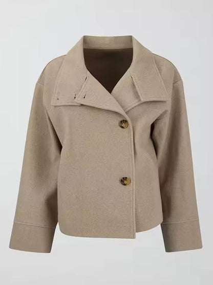 Kurze Damenjacke mit Stehkragen und Knopfleiste-Jacket for women-Alpenkind