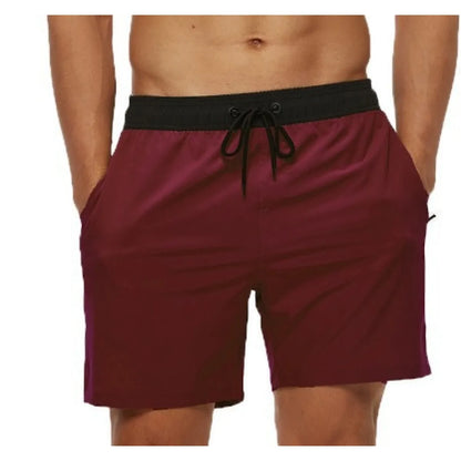 Kurze Herren-Badeshorts mit Kontrastbund-Swimwear for men-Alpenkind