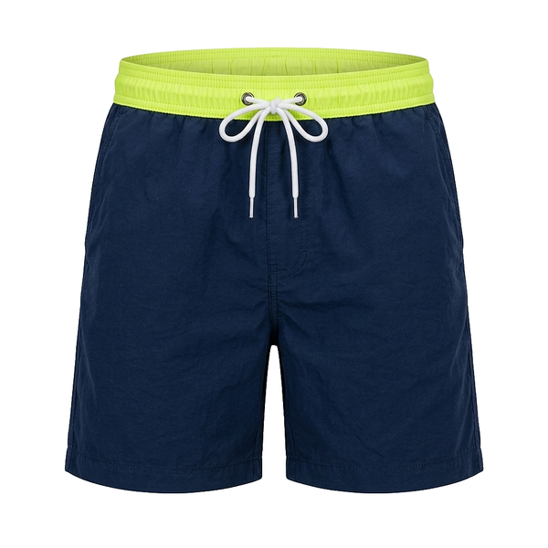 Kurze Herren-Badeshorts mit Kontrastbund-Swimwear for men-Alpenkind