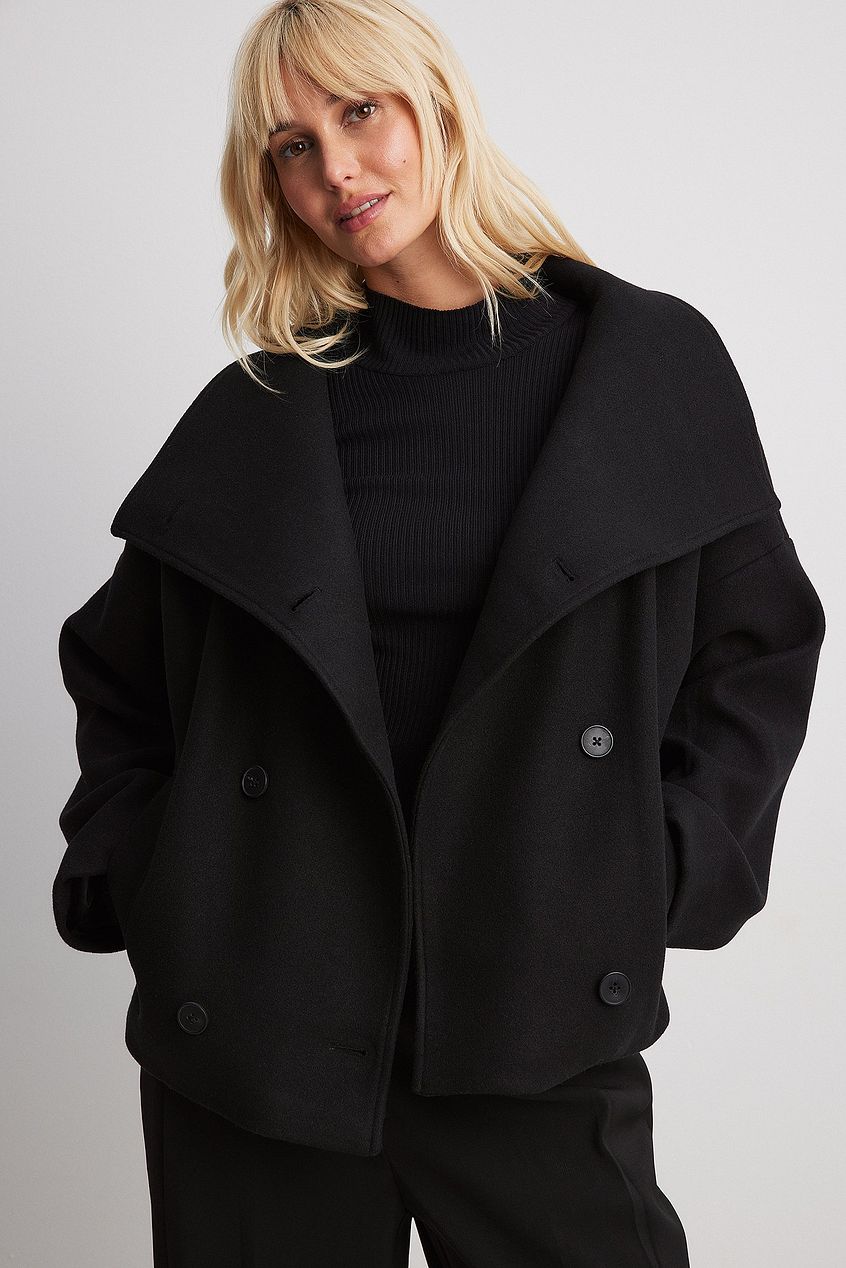 Kurzer Damen-Cabanjacke aus Wollmischgewebe-Coats for women-Alpenkind