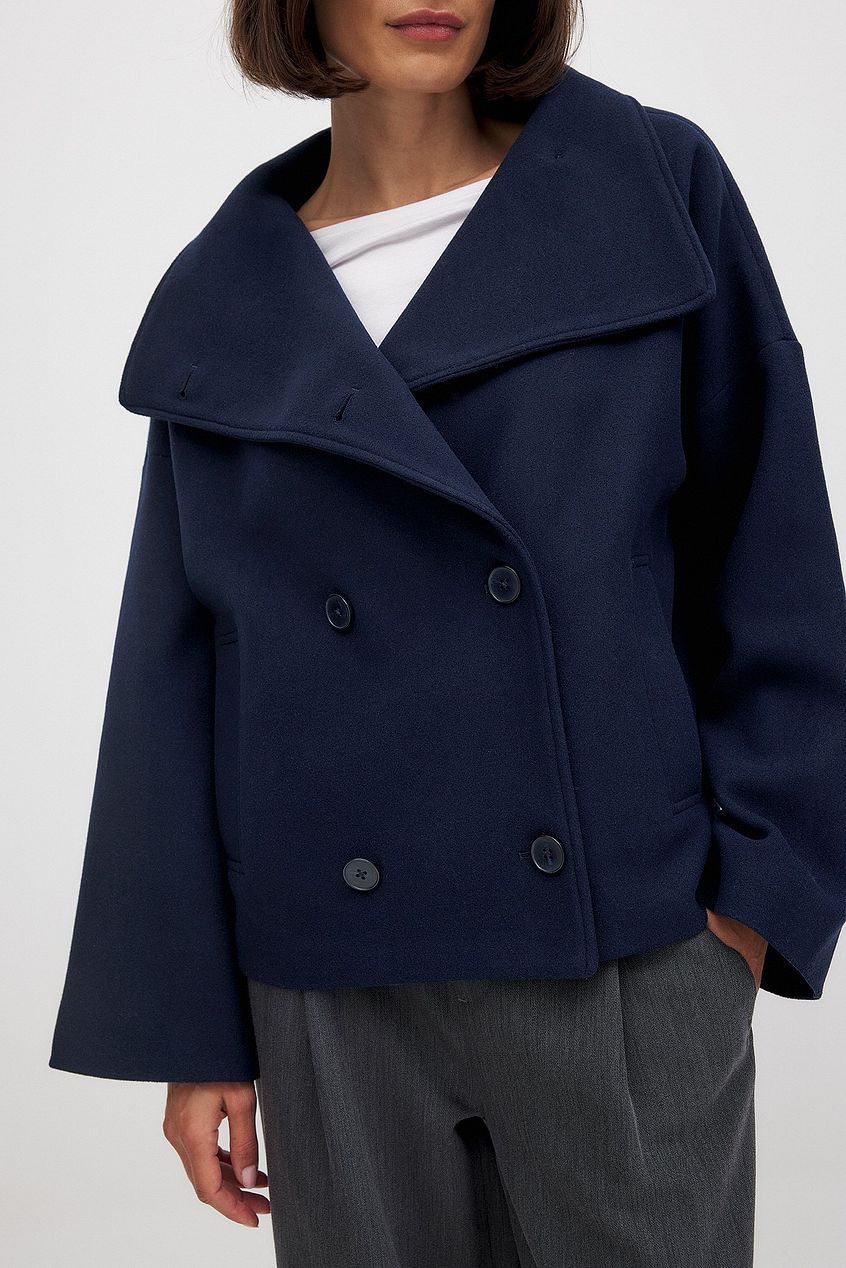 Kurzer Damen-Cabanjacke aus Wollmischgewebe-Coats for women-Alpenkind