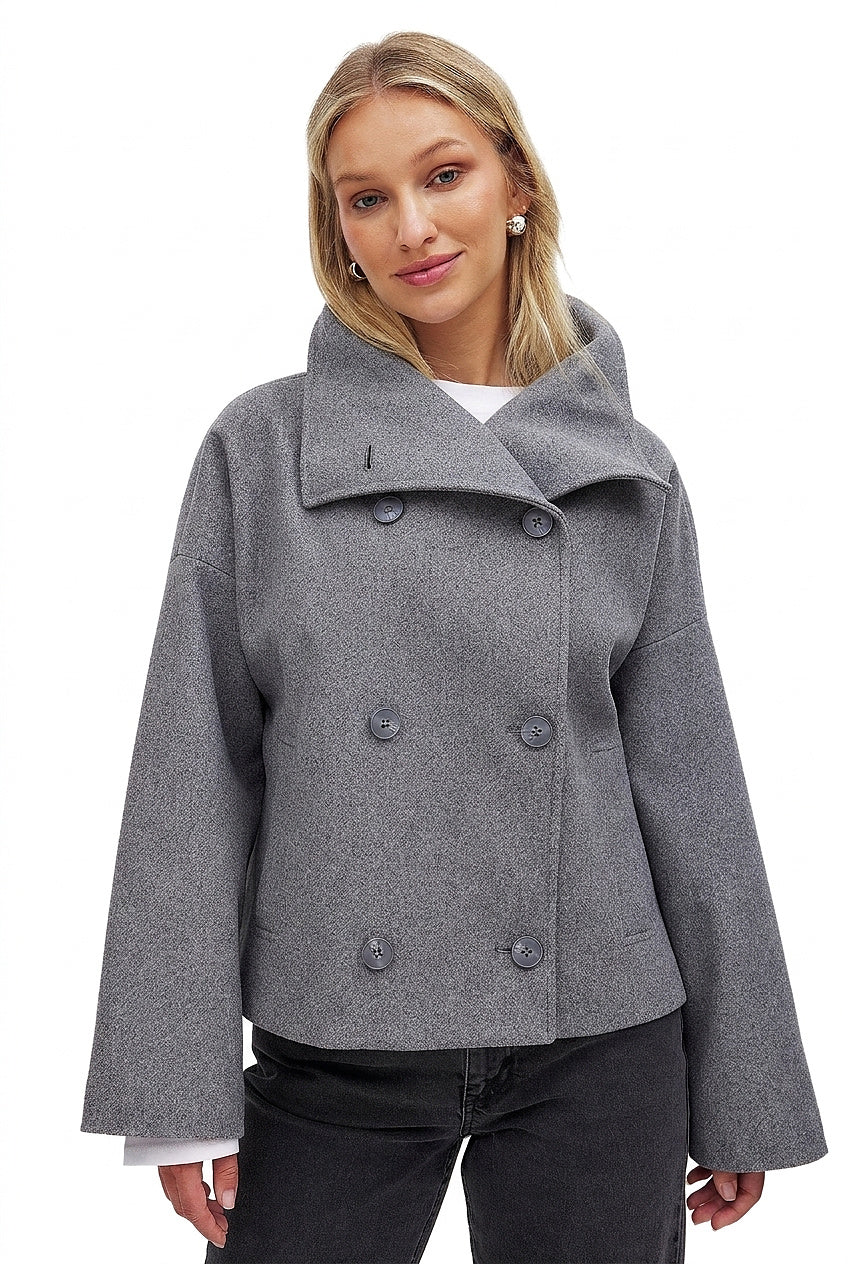 Kurzer Damen-Cabanjacke aus Wollmischgewebe-Coats for women-Alpenkind