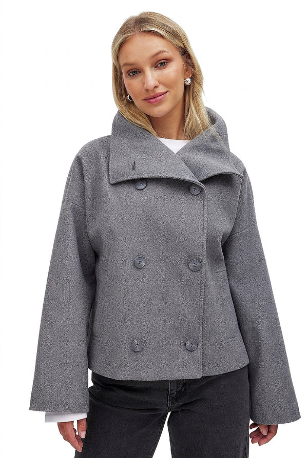 Kurzer Damen-Cabanjacke aus Wollmischgewebe-Coats for women-Alpenkind