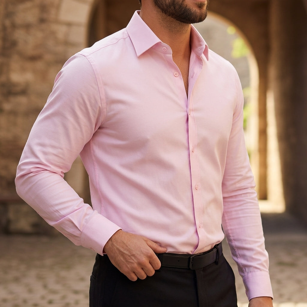 Langarm-Button-Down-Hemd für Herren-Shirts for men-Alpenkind
