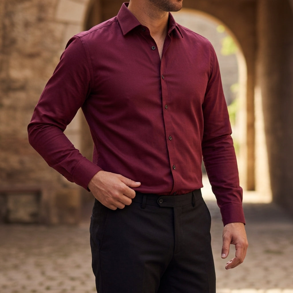 Langarm-Button-Down-Hemd für Herren-Shirts for men-Alpenkind