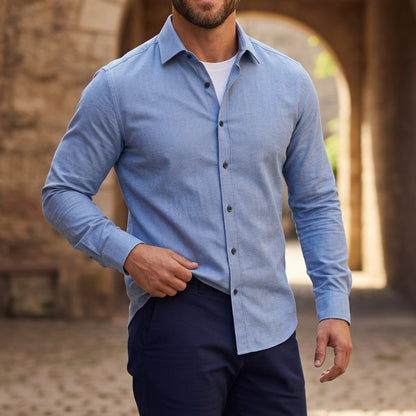Langarm-Button-Down-Hemd für Herren-Shirts for men-Alpenkind