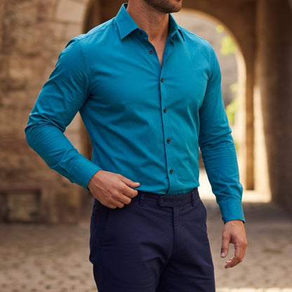Langarm-Button-Down-Hemd für Herren-Shirts for men-Alpenkind