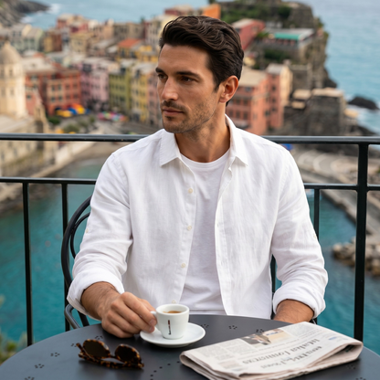 Langarm-Hemd für Herren mit Knopfleiste-Shirts for men-Alpenkind