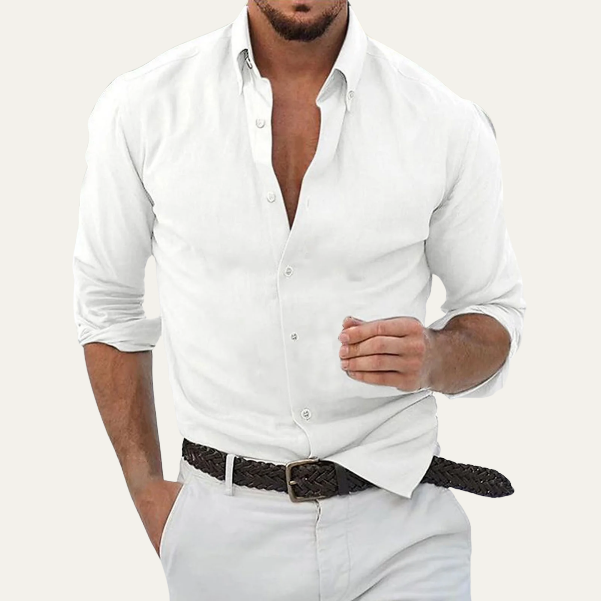 Langarm-Hemd für Herren mit Knopfleiste-Shirts for men-Alpenkind