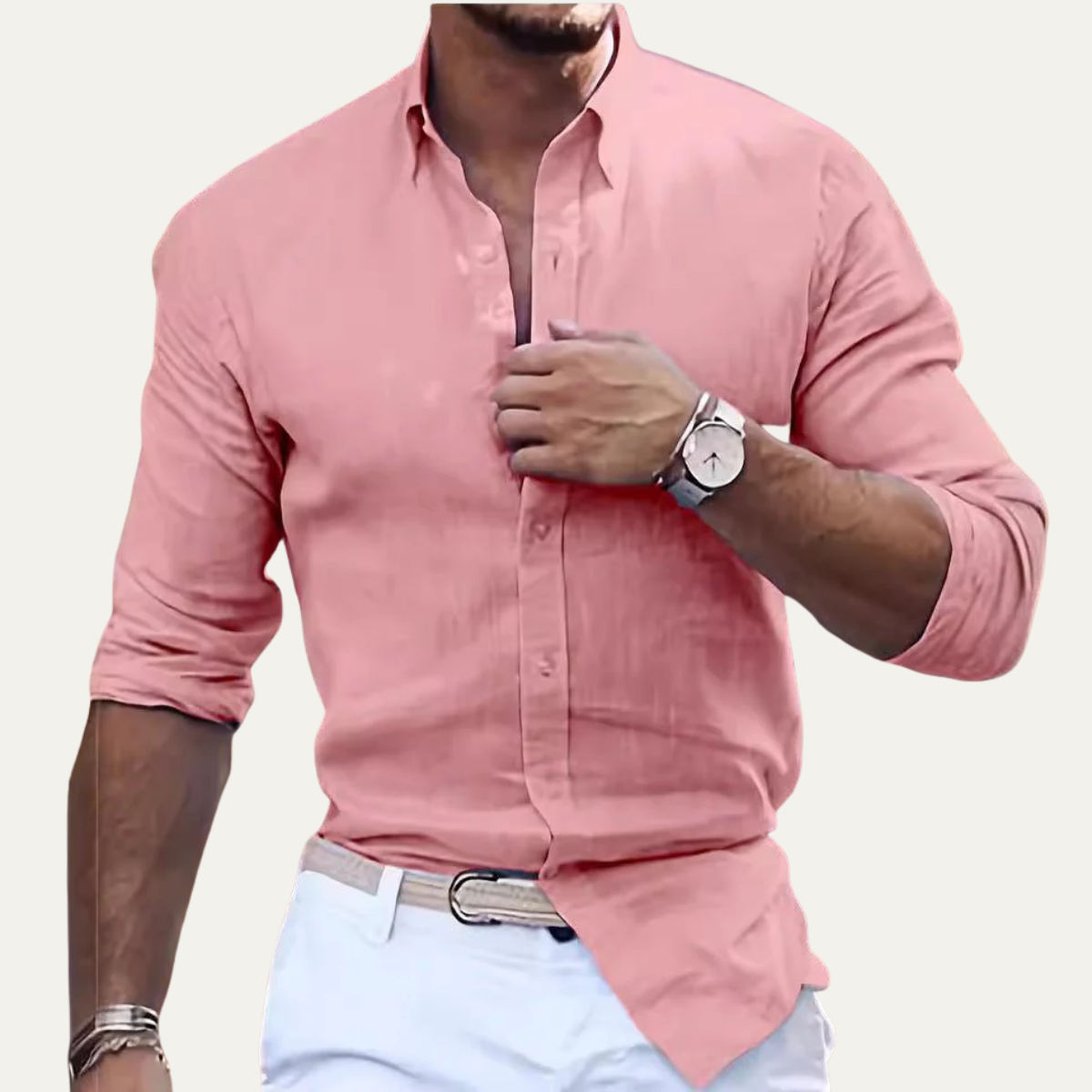 Langarm-Hemd für Herren mit Knopfleiste-Shirts for men-Alpenkind