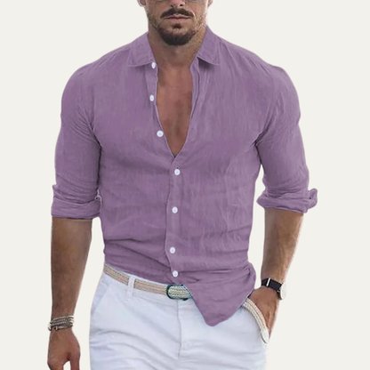 Langarm-Hemd für Herren mit Knopfleiste-Shirts for men-Alpenkind
