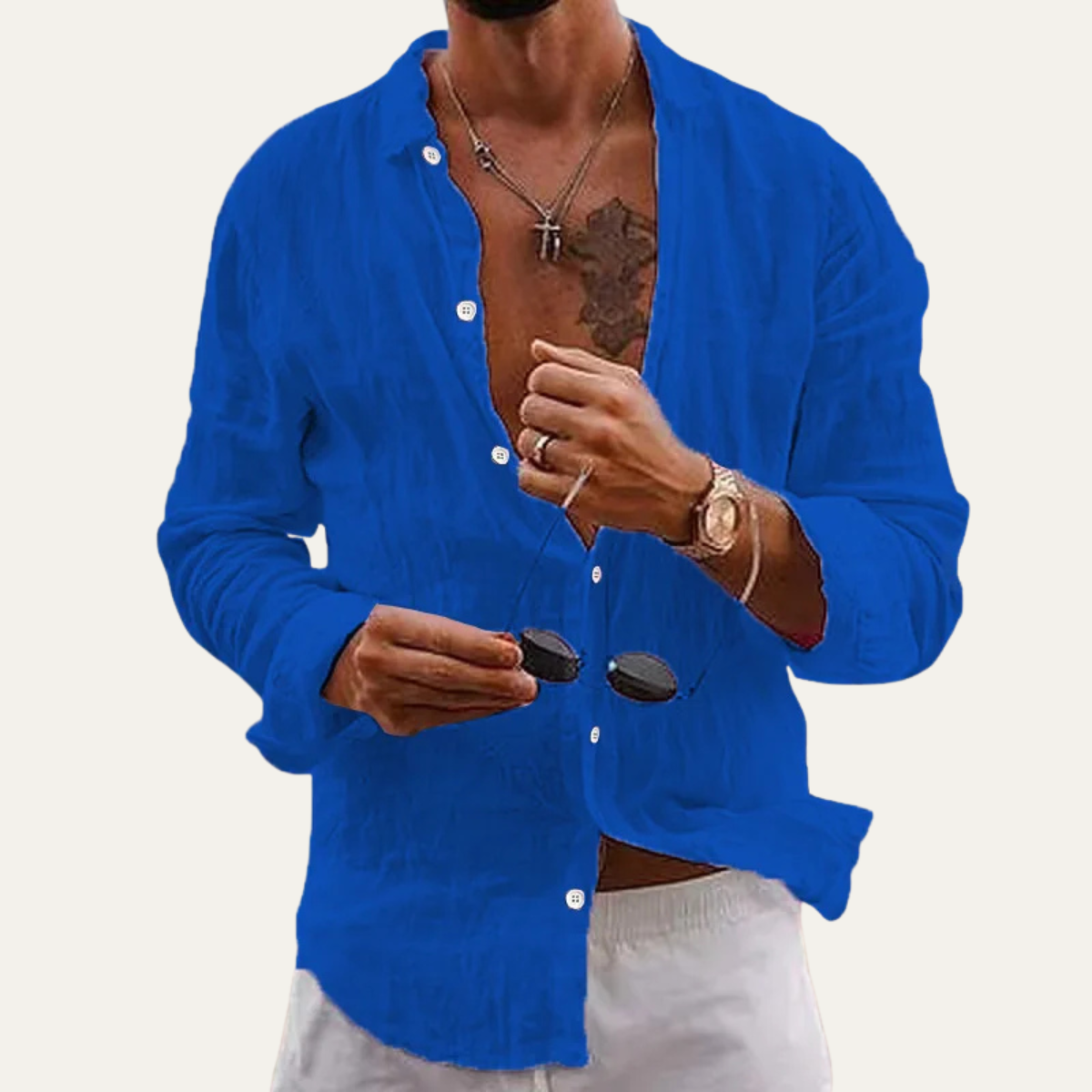 Langarm-Hemd für Herren mit Knopfleiste-Shirts for men-Alpenkind