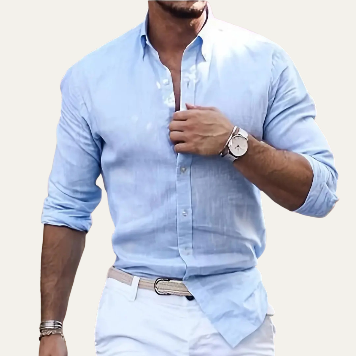 Langarm-Hemd für Herren mit Knopfleiste-Shirts for men-Alpenkind