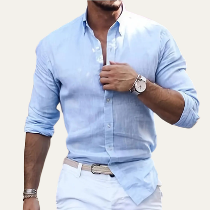 Langarm-Hemd für Herren mit Knopfleiste-Shirts for men-Alpenkind