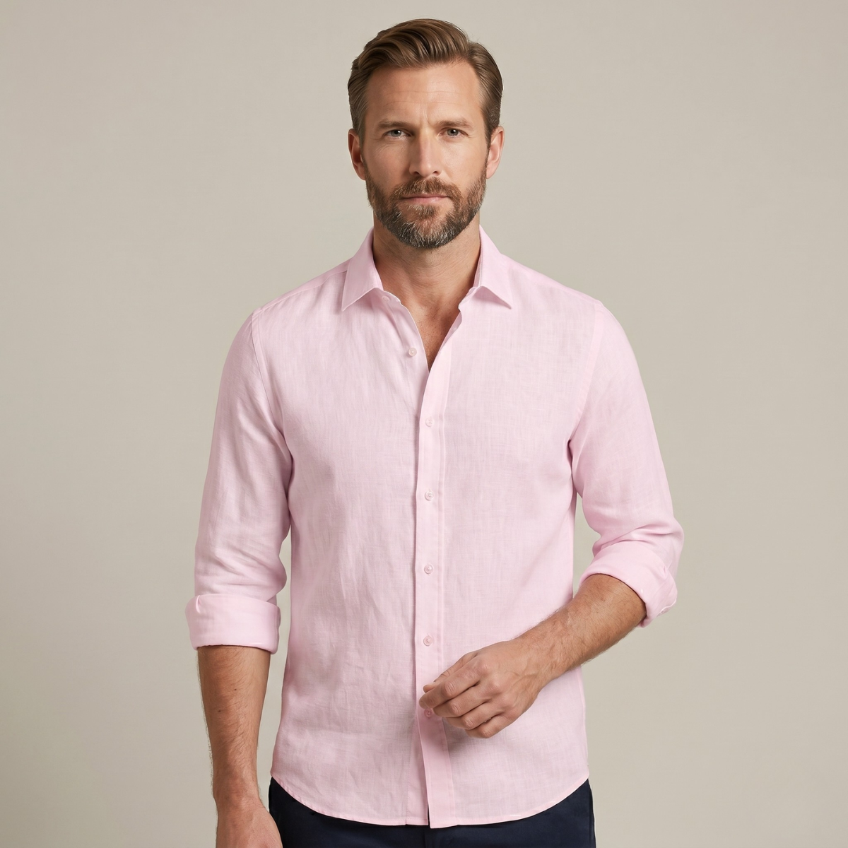 Langarm-Hemd für Herren mit Knopfleiste-Shirts for men-Alpenkind