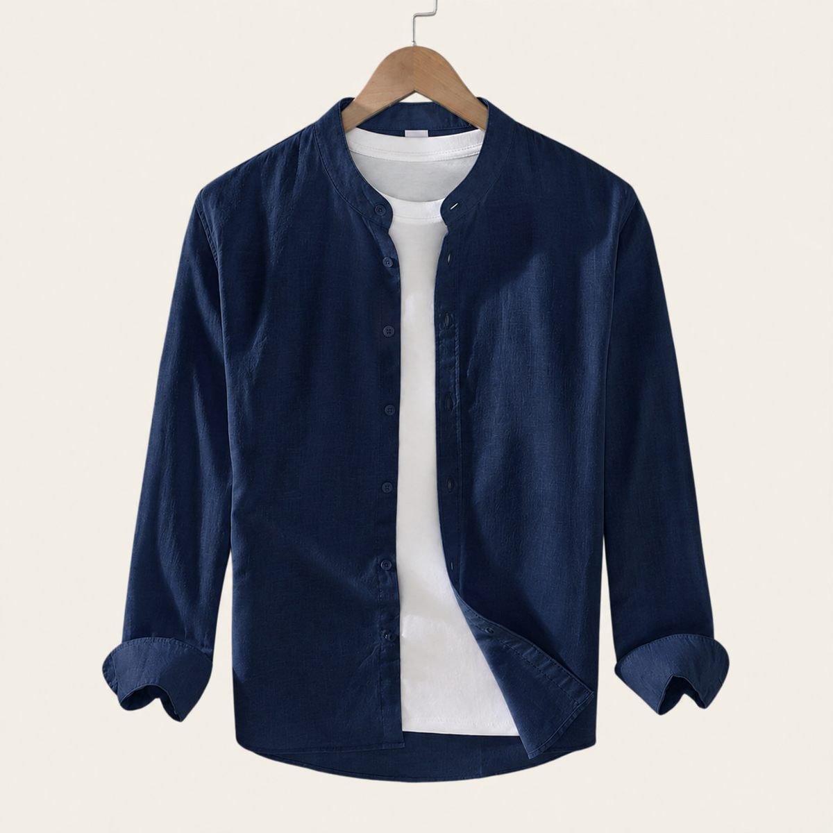 Langarm-Leinenhemd mit Knopfleiste für Herren-Shirts for men-Alpenkind