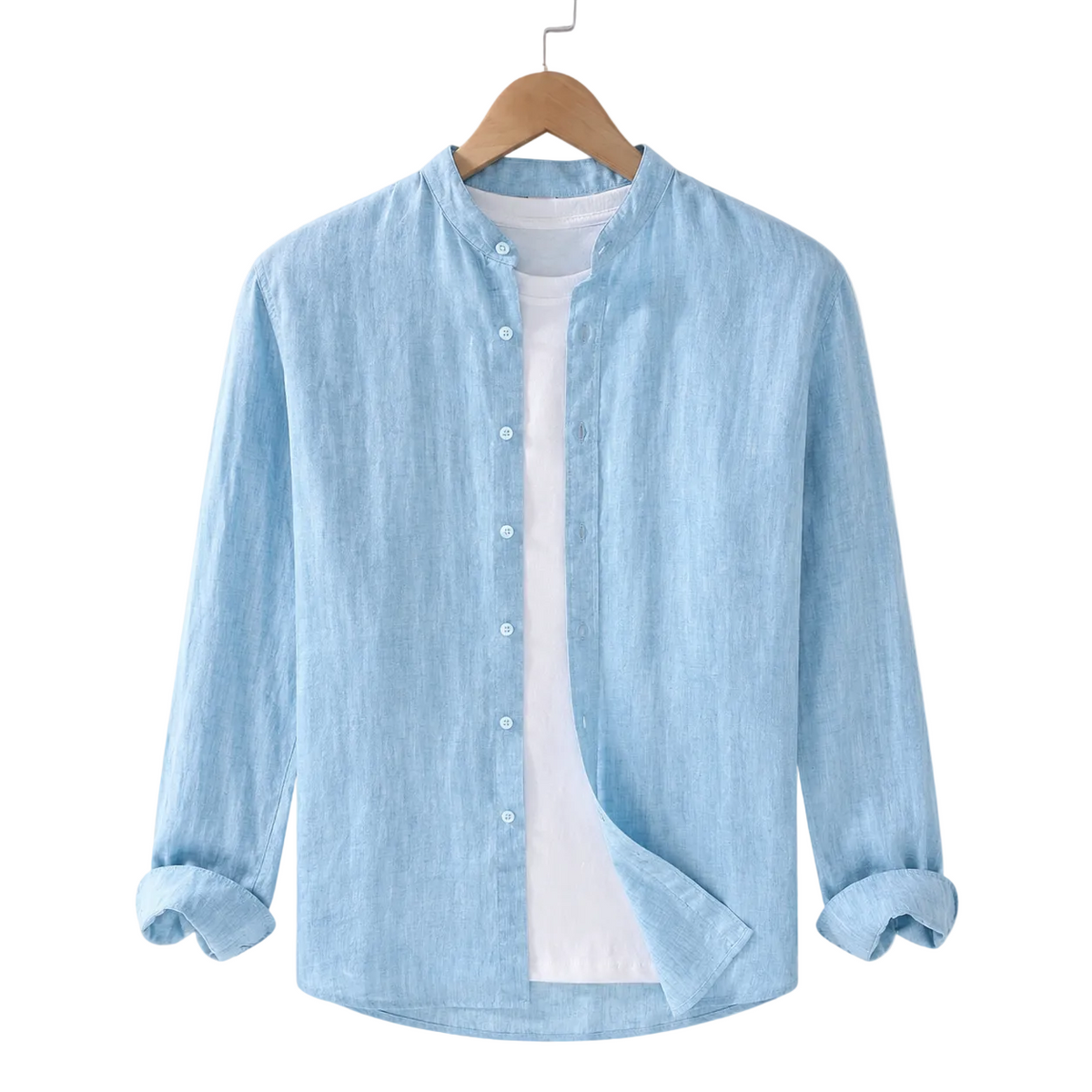 Langarm-Leinenhemd mit Knopfleiste für Herren-Shirts for men-Alpenkind