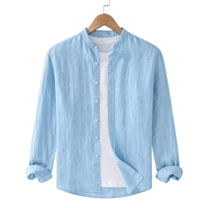 Langarm-Leinenhemd mit Knopfleiste für Herren-Shirts for men-Alpenkind