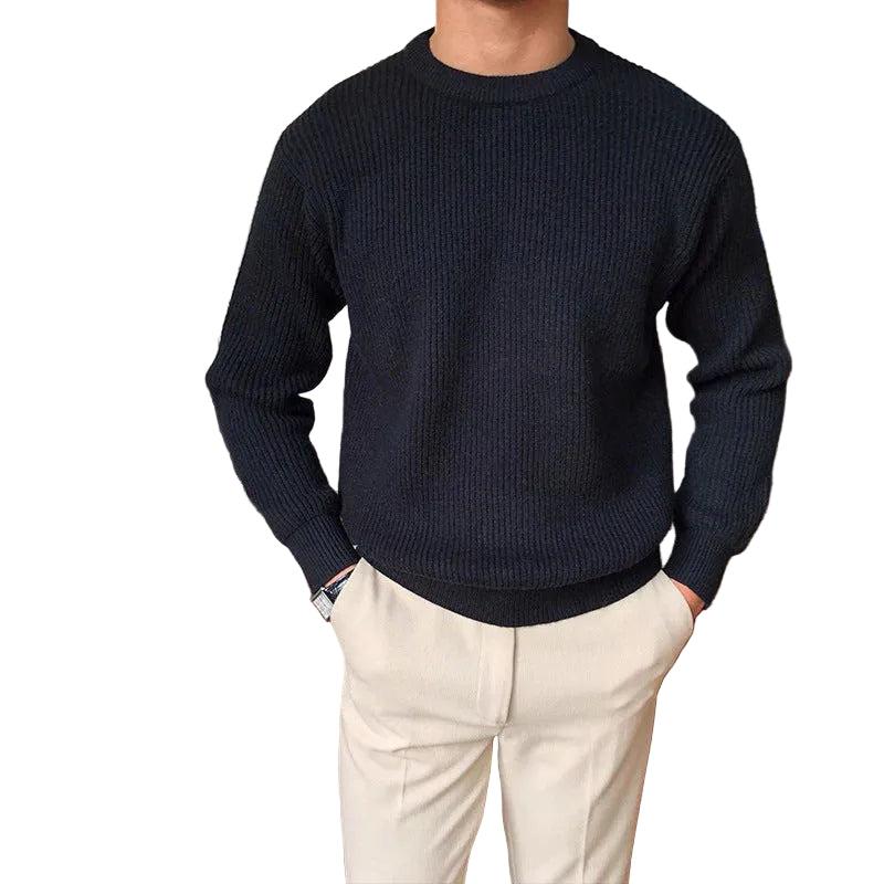 Langärmeliger Herrenpullover mit Rundhalsausschnitt-Men Sweaters-Alpenkind