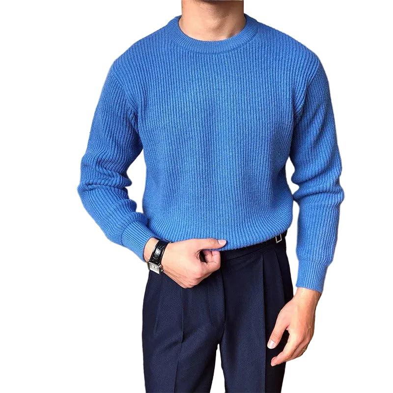 Langärmeliger Herrenpullover mit Rundhalsausschnitt-Men Sweaters-Alpenkind