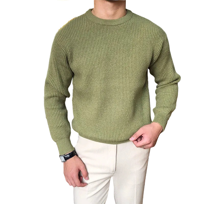 Langärmeliger Herrenpullover mit Rundhalsausschnitt-Men Sweaters-Alpenkind