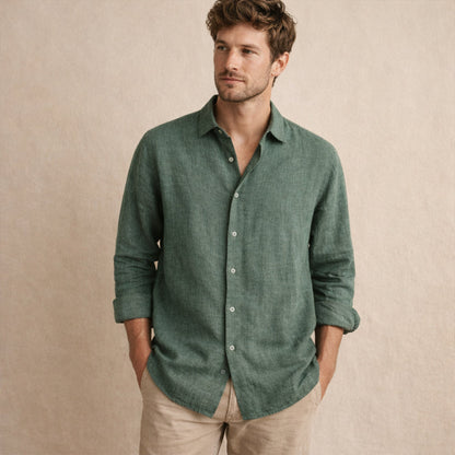 Langärmliges Leinenhemd für Herren-Shirts for men-Alpenkind