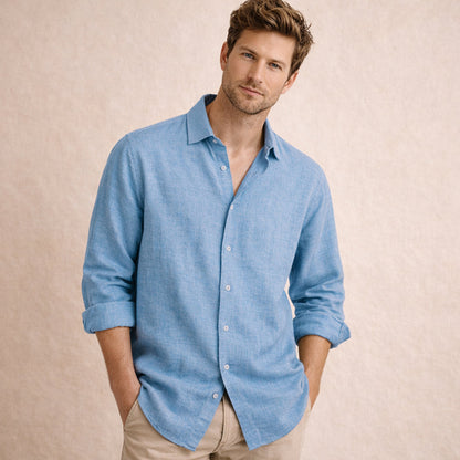 Langärmliges Leinenhemd für Herren-Shirts for men-Alpenkind