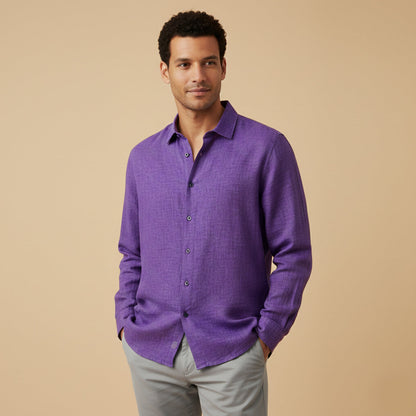 Langärmliges Leinenhemd für Herren-Shirts for men-Alpenkind