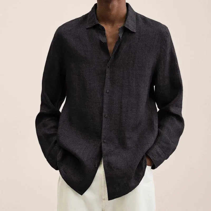 Langärmliges Leinenhemd für Herren-Shirts for men-Alpenkind