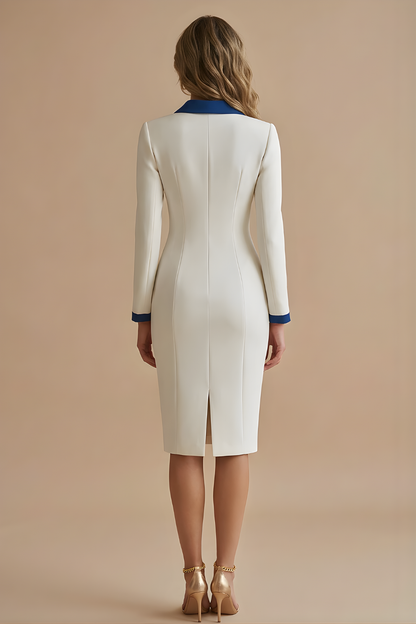 Langärmliges Midi Kleid mit V-Ausschnitt-Midi Dress-Alpenkind