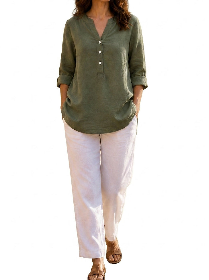 Lange Damen-Tunika mit Knopfleiste-Women's Tops-Alpenkind