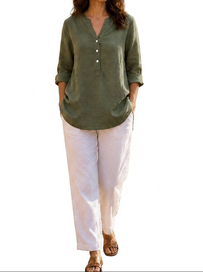 Lange Damen-Tunika mit Knopfleiste-Women's Tops-Alpenkind