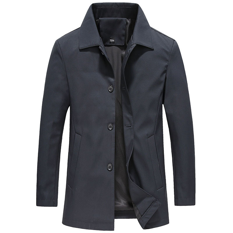Lange Herrenjacke mit Knopfleiste-Jackets for men-Alpenkind