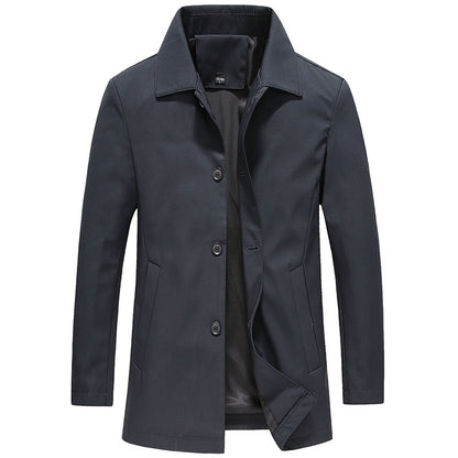 Lange Herrenjacke mit Knopfleiste-Jackets for men-Alpenkind