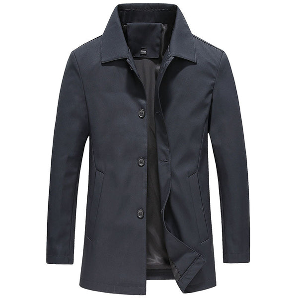 Lange Herrenjacke mit Knopfleiste-Jackets for men-Alpenkind