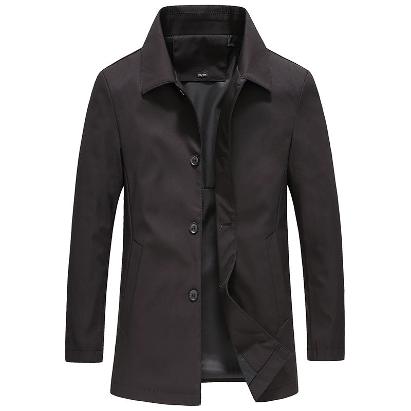 Lange Herrenjacke mit Knopfleiste-Jackets for men-Alpenkind