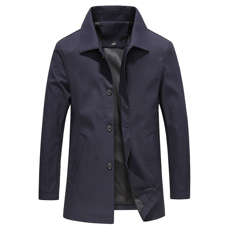 Lange Herrenjacke mit Knopfleiste-Jackets for men-Alpenkind