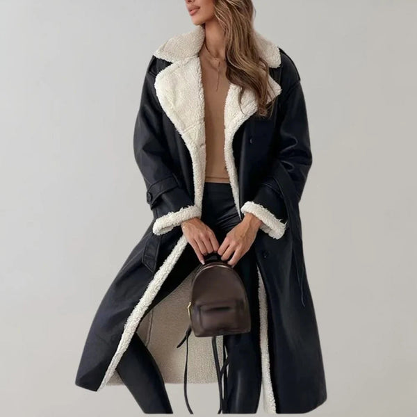 Langer Damenmantel mit weichem Teddyfutter-Jacket for women-Alpenkind