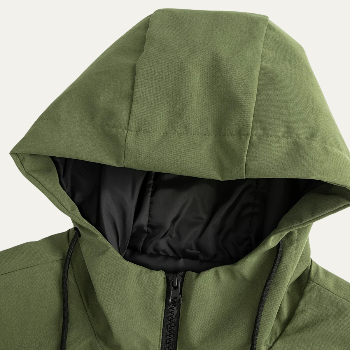 Langer Herren-Kapuzenparka mit Kordelzug und Frontreißverschluss-Jackets for men-Alpenkind