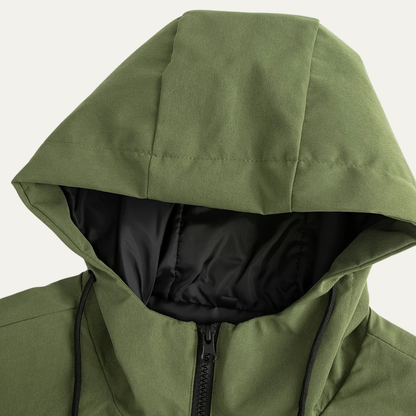 Langer Herren-Kapuzenparka mit Kordelzug und Frontreißverschluss-Jackets for men-Alpenkind