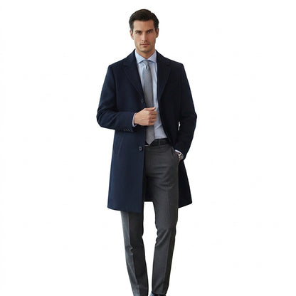 Langer Herren-Mantel mit Drei-Knopf-Verschluss-Coats for men-Alpenkind