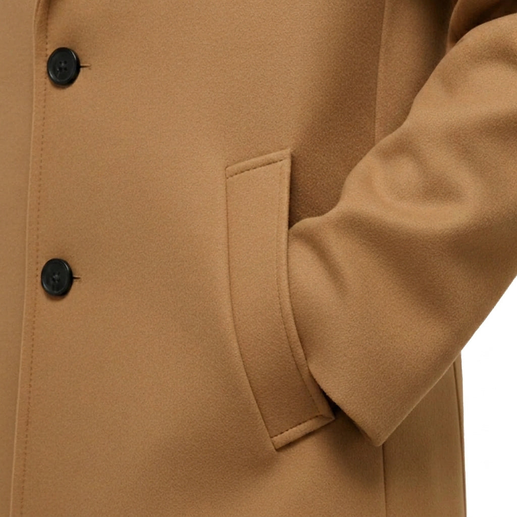 Langer Herren-Mantel mit Drei-Knopf-Verschluss-Coats for men-Alpenkind