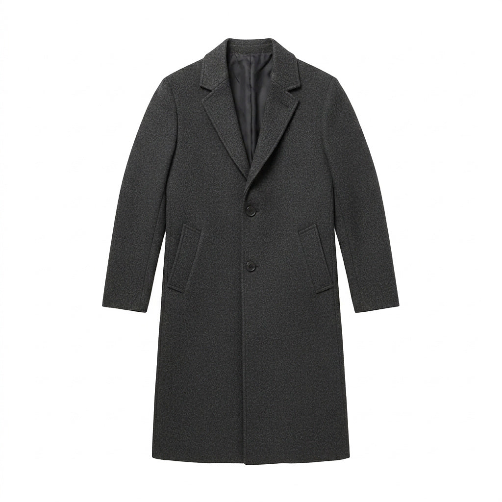 Langer Herren-Mantel mit Drei-Knopf-Verschluss-Coats for men-Alpenkind