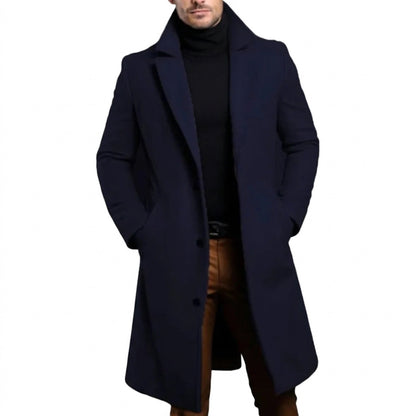 Langer Herren-Mantel mit Drei-Knopf-Verschluss-Coats for men-Alpenkind
