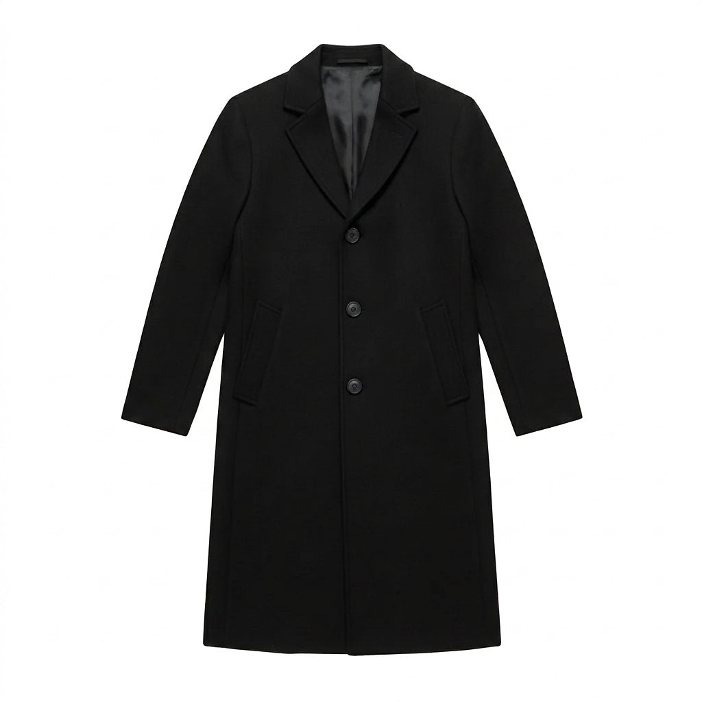 Langer Herren-Mantel mit Drei-Knopf-Verschluss-Coats for men-Alpenkind