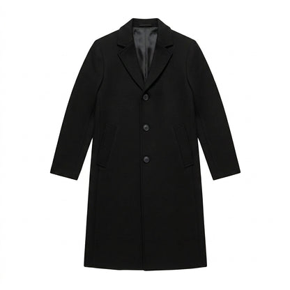 Langer Herren-Mantel mit Drei-Knopf-Verschluss-Coats for men-Alpenkind