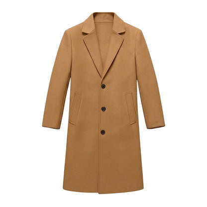 Langer Herren-Mantel mit Drei-Knopf-Verschluss-Coats for men-Alpenkind