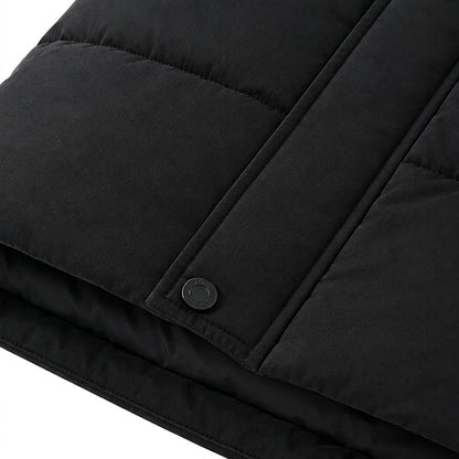 Langer Herren-Steppmantel mit Kapuze-Coats for men-Alpenkind