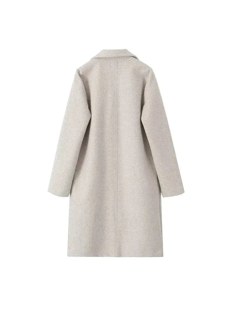 Langer Wollmischmantel für Damen-Coats for women-Alpenkind