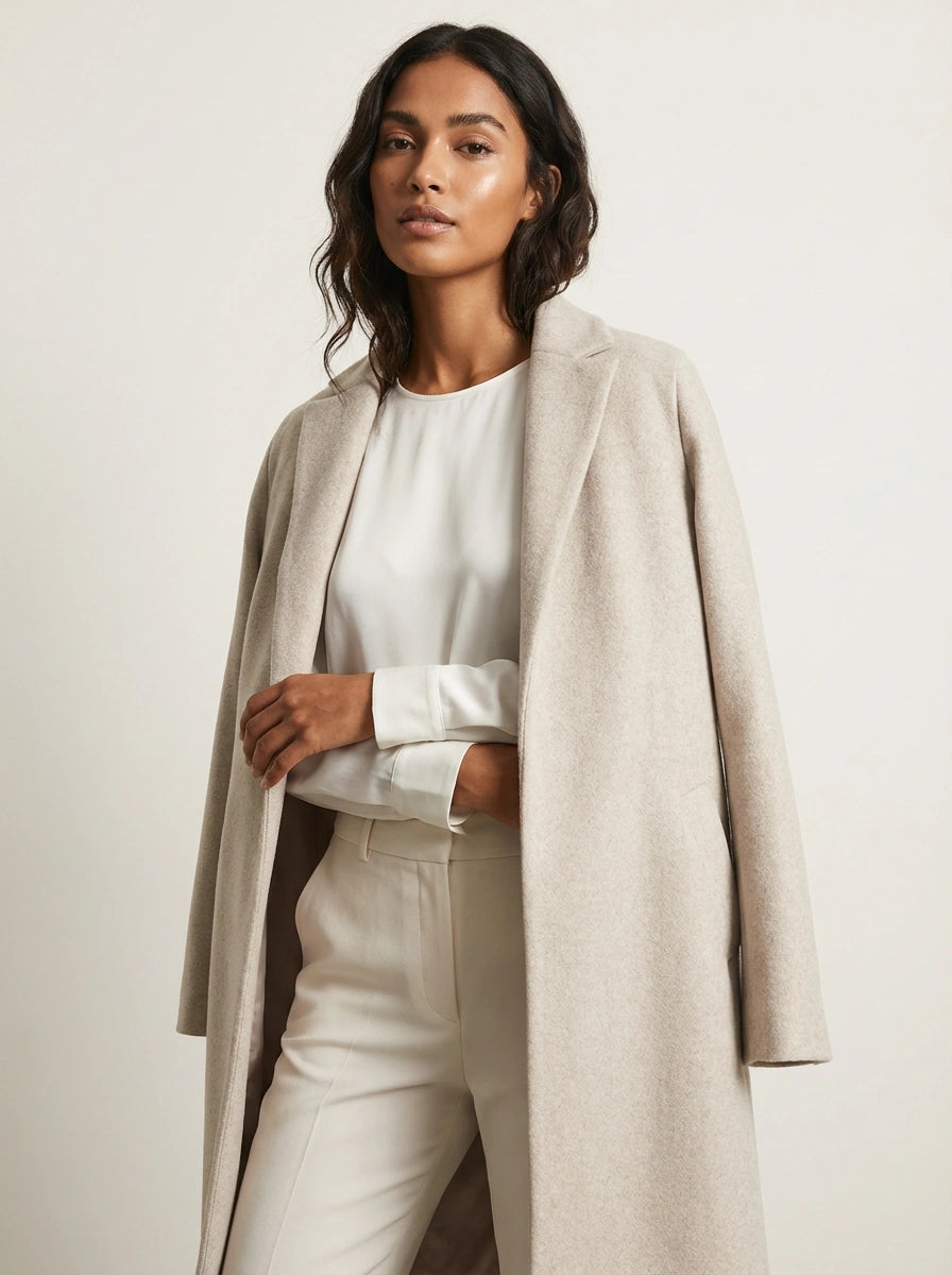 Langer Wollmischmantel für Damen-Coats for women-Alpenkind
